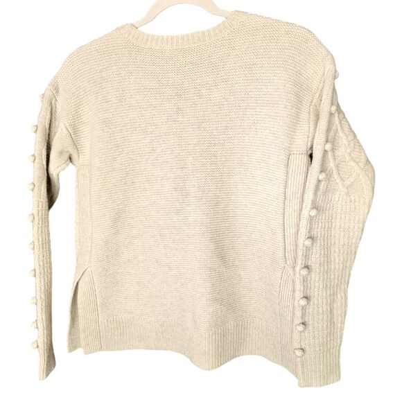 Madewell Open-Side Bobble Pullover Cream Chunky Wool Sweater Sz XXS - Picture 4 of 13